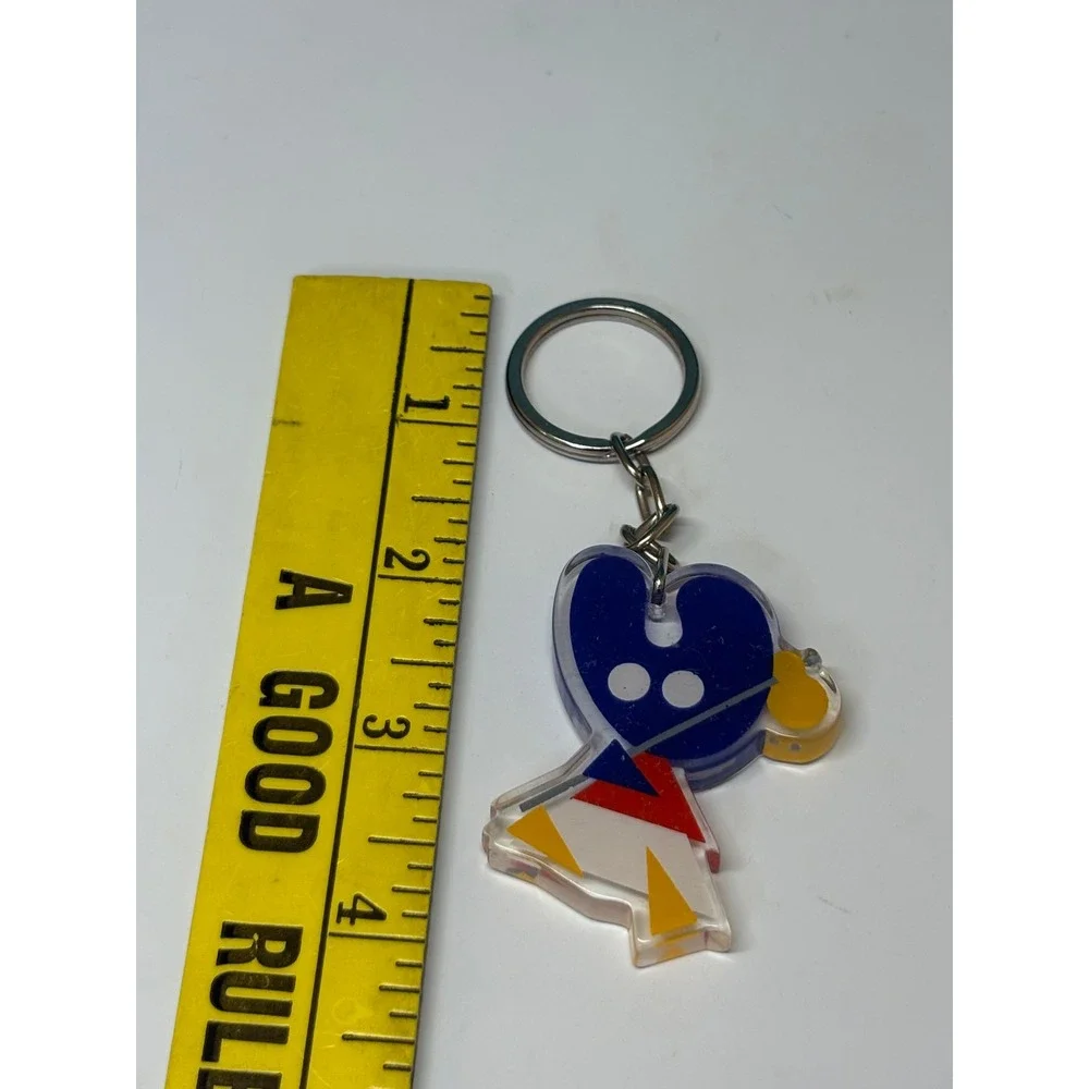 Vintage Abstract Pelegrin Xacobeo Acrylic Keychain Geometric Art Charm